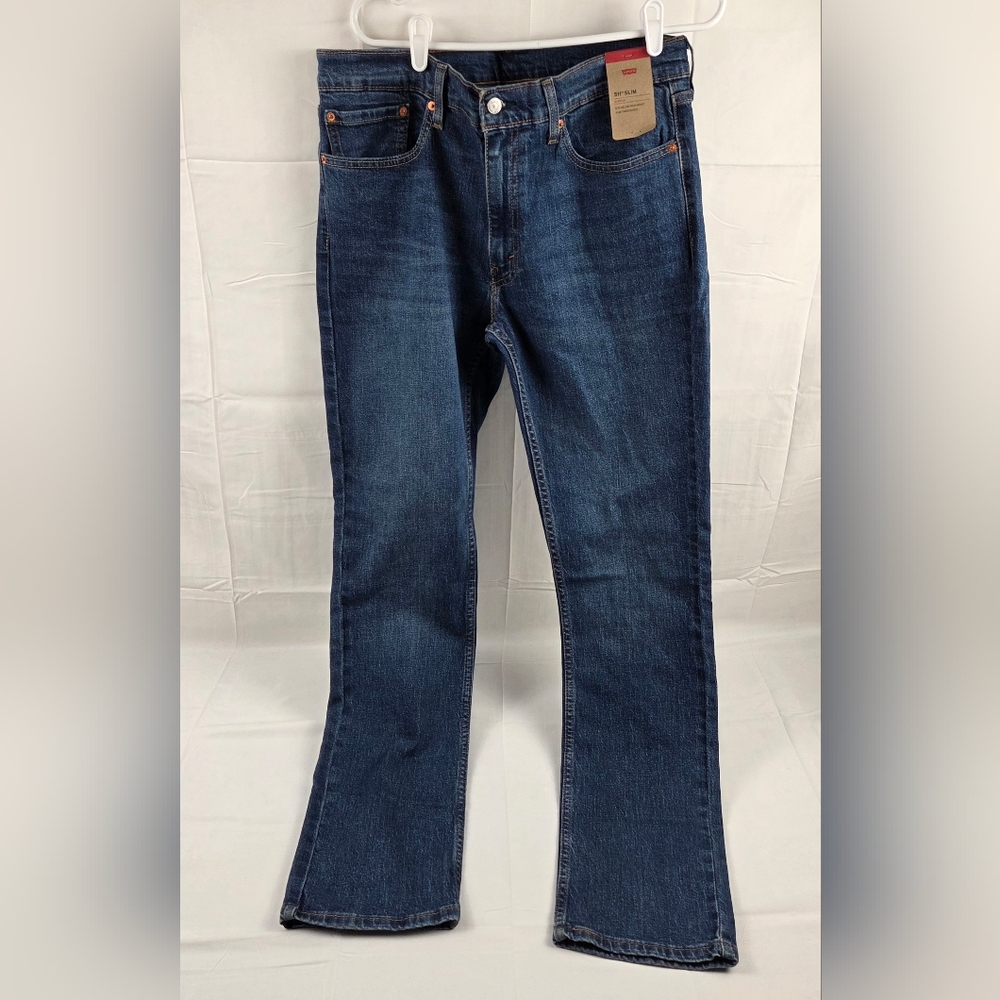 Levis 511 Slim Fit Stretch Jeans Mens 36 X 34 Blue New 04511-1163